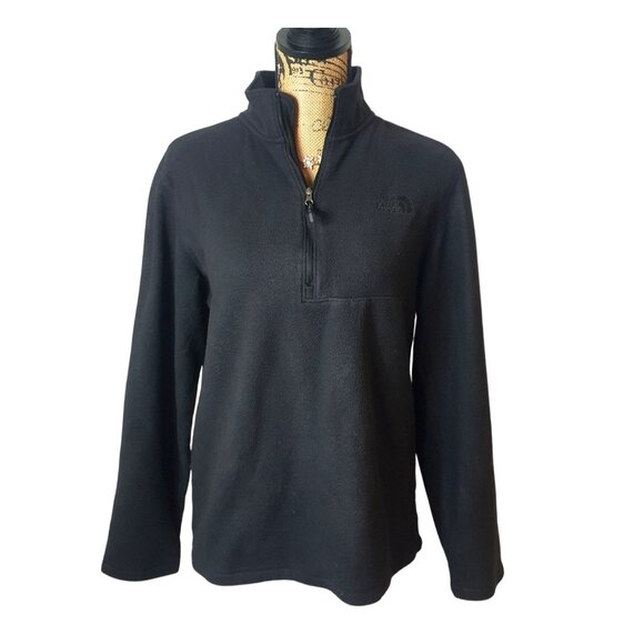 The North Face Mens Pullover M Black 1/4 Zip Fleece Half Moon Logo Sportswear - Picture 1 of 6